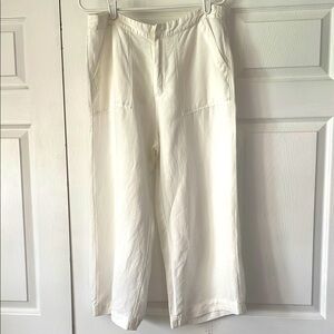 White Casual Linen Pants
